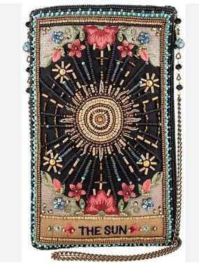 Mary Frances Shine On Embroidered Beaded 'The Sun' Crossbody Clutch